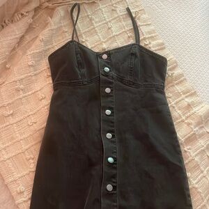 Forever 21 Black Denim Button Down Dress
